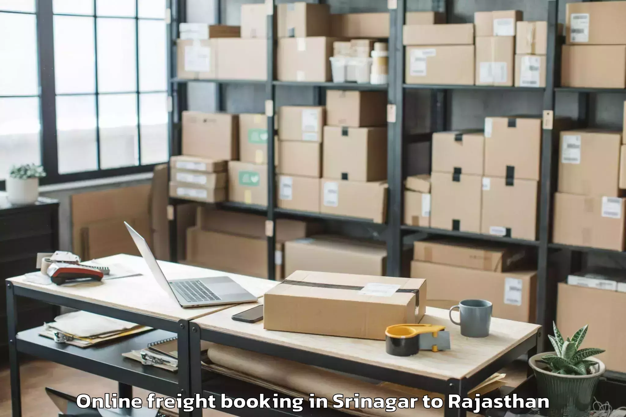 Top Srinagar to Sanganer Online Freight Booking Available